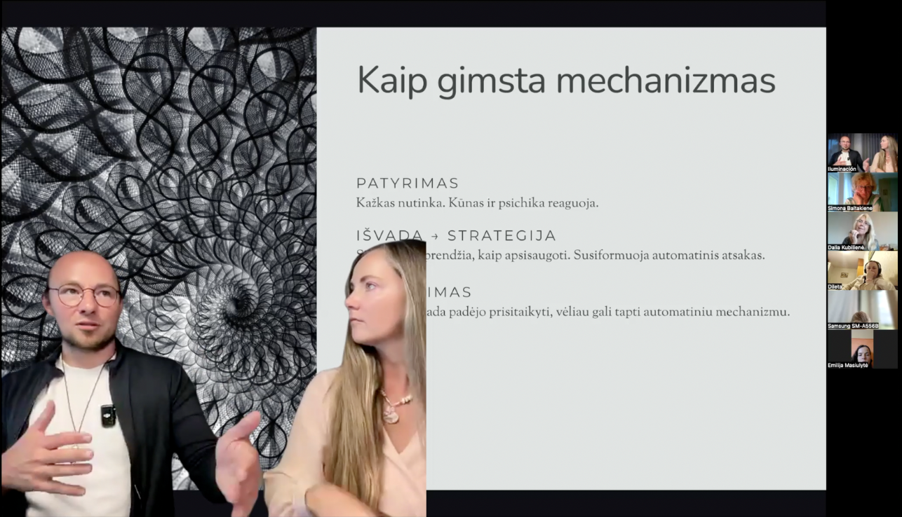 Kadras iš gyvai vykusio BALANSAS dirbtuvių įrašo